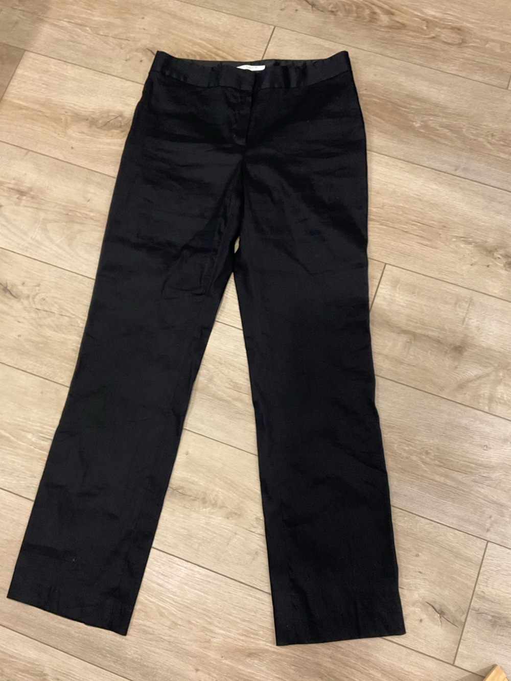 T Tahari Black Straight-Leg Dress Pants linen classic
